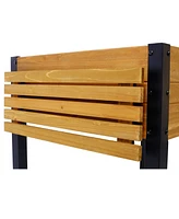 Raised Garden Bed, Metal Leg Wood Planter Boxes with Folding Storage Shelf, Elevated Planter Box for Growing Fresh Herbs, Vegetables, Flowers Great fo