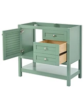 36" Bathroom Vanity without Sink, Free Standing Vanity Set with 2 Drawers & Soft Closing Doors, Bathroom Storage Cabinet with Solid Wood Feet (No