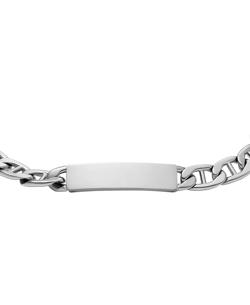 Fossil Drew Silver-Plated Stainless Steel Id Bracelet