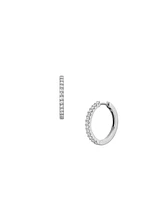 Fossil Ellis Pave Glitz Stainless Steel Hoop Earrings