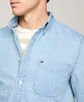 Tommy Hilfiger Men's Long Sleeve Button-Down Denim Shirt