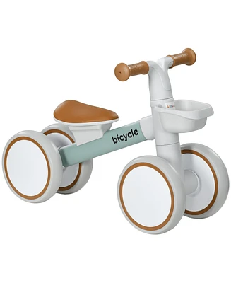 Balance Bike for Toddlers 1-3 Years, Baby Balance Bike with Adjustable Seat, Silent Wheels, No Pedal Bike for Boys and Girls, Green