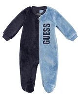 Guess Baby Boy Plush Velour Footed Zip Coverall