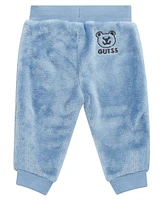 Guess Baby Boy Plush Velour Top and Pant, 2-Piece Set