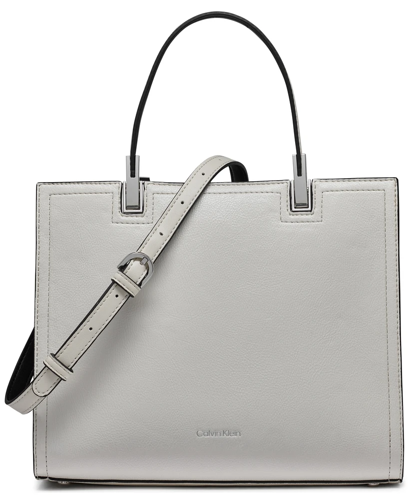 Calvin Klein Verne Mixed Material Convertible Satchel