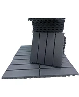 Simplie Fun Plastic Interlocking Deck Tiles,36 Pack Patio Deck Tiles,12" x12" Square Waterproof Outdoor All Weather Use, Patio Decking Tiles for Pools