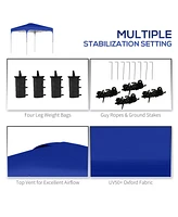8' x 8' Pop Up Canopy Tent with Wheeled Carry Bag and 4 Sand Bags, Instant Sun Shelter, Tents for Parties, Height Adjustable, for Outdoor, Garden, Pat