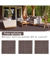 Plastic Interlocking Deck Tiles, 11.8" x11.8" (Pack of 44), Patio Flooring Outdoor Waterproof All Weather Use for Garden Poolside Front/Back