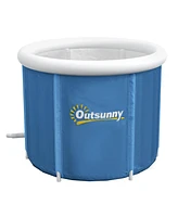Ice Bath Tub, 79 Gallon Outdoor Portable Cold Plunge Tub with Thermo Lid, Cover and Carry Bag for Athletes Recovery and Cold Water Therapy, Dark Blue