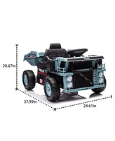 12V Kids Ride On Dump Truck W/Parents Control,2wd, Rear-wheel suspension, Electric Dump Bed and Extra Shovel, Multimedia function with Bluetooh and Mu