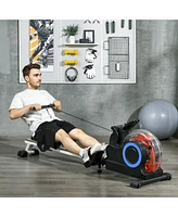 Streamdale Furniture Ultimate Water Rowing Machine: Full-Body Cardio with Adjustable Resistance and Foldable Design