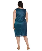 R&M Richards Plus Sleeveless Metallic Dress and Jacket