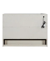 Full Size Murphy Bed with Large Drawers, Brushed White