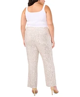 Msk Plus Sequined Mesh Pull-On Palazzo Pants