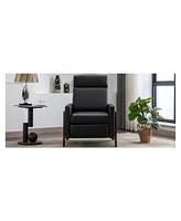 Slickblue Wood-Framed Pu Leather Recliner Chair for Comfortable Relaxation and Stylish Decor