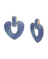 Steve Madden Faux Stone Pave Heart Statement Earrings