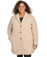 Calvin Klein Plus Notched-Collar Single-Breasted Coat