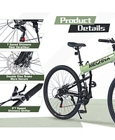 Streamdale Furniture 29" Folding Mountain Bike, Suspension Fork, Aluminium Alloy Frame 21Speed Mountain Bike