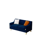 Streamdale Furniture Plush 2-Seater Sofa with Removable Cover, Pull Point Decor, and Gold Feet