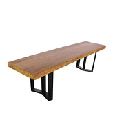 Streamdale Furniture Verona Textured Concrete Dining Bench: Weather-Resistant Outdoor Seating