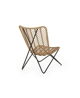 Streamdale Furniture Boho-Chic Wicker Patio Chair Set With Geometric Base