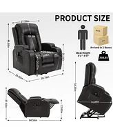 Infinite Position Up to 350 Lbs Power Lift Recliner Chair for Elderly, Heavy Duty Motion Mechanism with 8-Point Vibration Massage and Lumbar Heating,