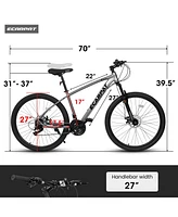 Streamdale Furniture A2757 27 Inch Mountain Bike 21 Speed, Suspension Fork, Aluminum Frame Disc Brake, Mountain biking for both men and women.