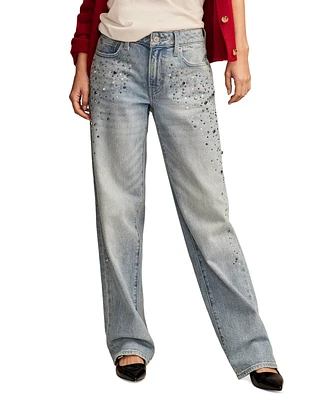 Lucky Brand Women's The Baggy Embellished Wide-Leg Jeans