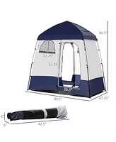 Simplie Fun Shower Tent, Pop Up Privacy Shelter for Camping, Dressing Changing Room, Portable Instant Outdoor Shower Tent Enclosure w/ 2 Rooms, Shower