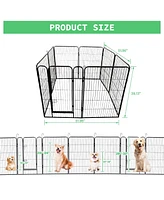 Flynama Metal Pet Playpen 39.13-in x 21.98-in Black Metal Indoor/Outdoor Playpen