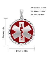 Drs, Inc. Ladies 925 Sterling Silver Round Medical Pendant, 1 inch