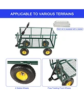 Flower Cart Garden Flower Cart is easier to transport firewood (green+cloth bag)
