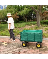 Streamdale Furniture Flower Cart Garden Flower Cart is easier to transport firewood (green+cloth bag)