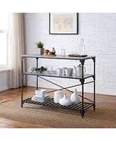 Streamdale Furniture Jakob Kitchen Island, Black & Concrete Finish