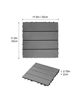 Plastic Composite Deck Tiles Set of 35pcs, Composite Decking Resist Rust, Water, Weather, Indoor&Outdoor, Easy to Diy & Maintain, Ideal for Patios, Ba