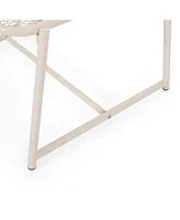 Simplie Fun Kincaid 13" H White Mesh Top Outdoor Side Table