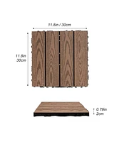 Streamdale Furniture Wood Plastic Composite Deck Tiles Set of 20pcs, Composite Decking Resist Rust, Water, Weather, Easy to Diy & Maintain, Indoor&Out