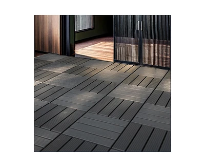 Streamdale Furniture 44 Pack 12x12 Square Waterproof Outdoor Deck Tiles - Interlocking, All-Weather, Slip-Resistant, Easy