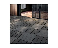 Simplie Fun 44 Pack 12x12 Square Waterproof Outdoor Deck Tiles - Interlocking, All-Weather, Slip-Resistant, Easy