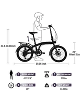 20" Folding Bike Steel Frame 7 Speed City Bike