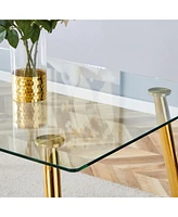 Streamdale Furniture Modern rectangular glass dining table, suitable for 4