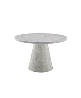 Streamdale Furniture Kacey Round Dining Table, Engineered Stone Finish