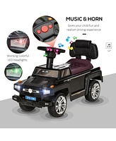 Streamdale Furniture Kids Ride on Push Car, Suv Style Sliding Walking Car for Toddle with Horn, Music, Working Lights, Hidden Storage and Anti