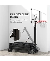 Simplie Fun Portable Basketball Hoop, Fully Foldable Basketball Goal, 4.3