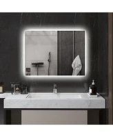 Simplie Fun Led Bathroom Mirror with Lights, 32" x 24" Backlit Led Mirror for Bathroom with Anti