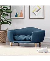 Streamdale Furniture Mid-Century Modern Dog Bed: Birch Wood, Tufted Cushion, Assembly Required