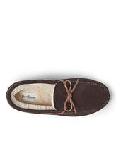 Dearfoams Men's Hudson Genuine Suede Moccasin Slipper