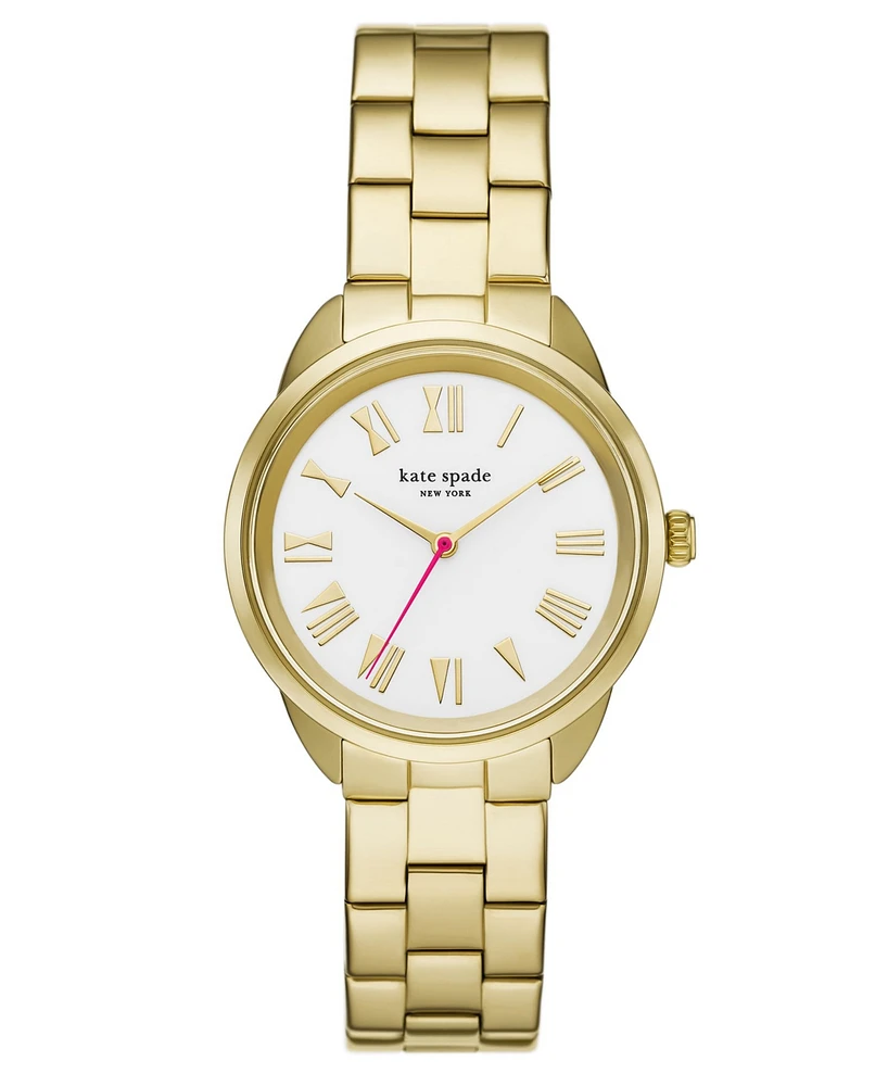 Kate Spade New York Women's Crosstown Three-Hand Gold-Tone Watch 34mm