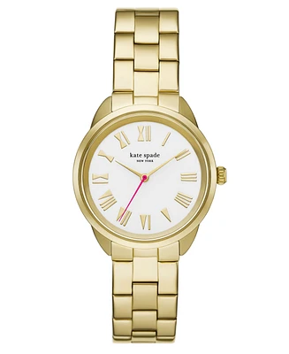 Kate Spade New York Women's Crosstown Three-Hand Gold-Tone Watch 34mm