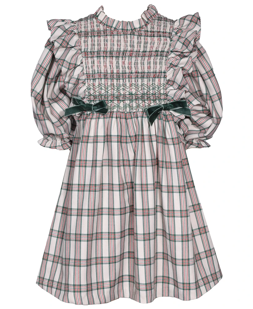 Bonnie Jean Toddler Girls Plaid Smocking Dress